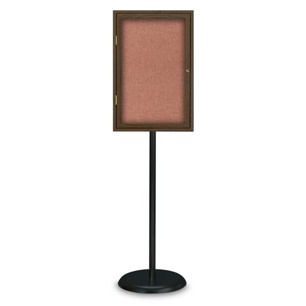 United Visual Products Corkboard, Double Door, Radius Frame, 60x36", Bronze/Buff UV7004-BRONZE-BUFF - main